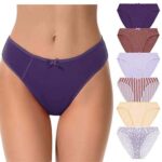 Curve Muse Womens 100 Cotton Bikini Briefs High Waist Underwear Panties 6 Pack 0 0