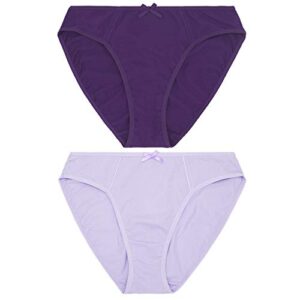 Curve Muse Womens 100 Cotton Bikini Briefs High Waist Underwear Panties 6 Pack 0 2