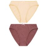 Curve Muse Womens 100 Cotton Bikini Briefs High Waist Underwear Panties 6 Pack 0 3