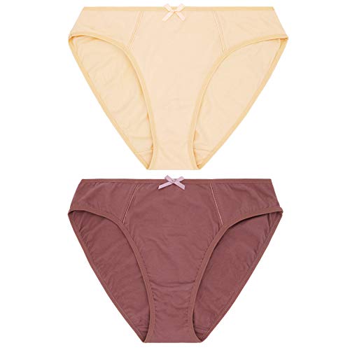 Curve muse womens 100 cotton bikini briefs high waist underwear panties 6 pack 0 3