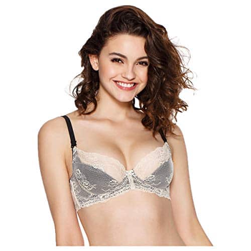 Eves temptation bella unlined floral lace demi bra non padded comfort support underwire for women 0