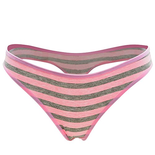 Nightaste Womens Cotton Thongs Panties Multi Pack Color Stripes G Strings 0 0