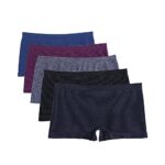 Ruxia Womens Seamless Boyshort Panties Nylon Spandex Underwear Stretch Boxer Briefs Pack of 5 0