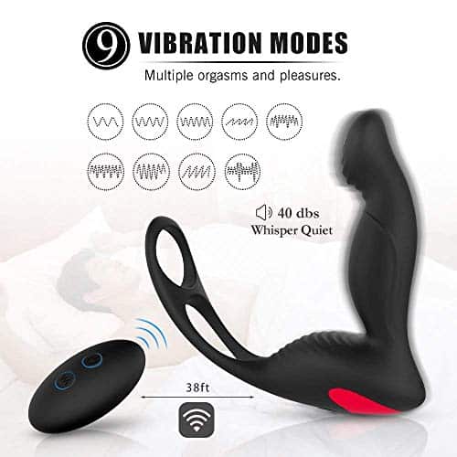 Phanxy wave motion vibrating prostate massager remote controlled 9 speeds g spot vibrator anal sex toy for men women and couples 0 0