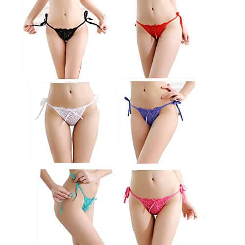 Lady Color Women Sexy Thongs Underpants High Elasticity Panty G String Underwear Set of 6 0 0