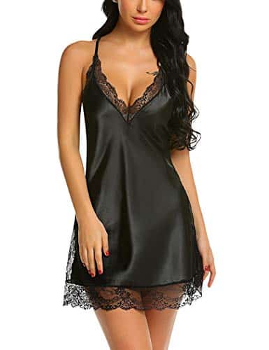Avidlove women lingerie satin lace chemise nightgown sexy full slips sleepwear 0