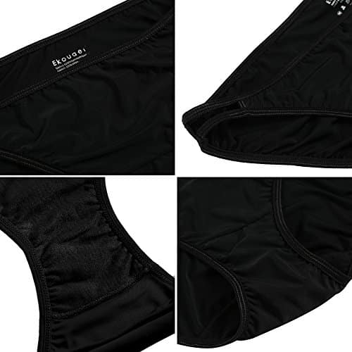 Ekouaer Bikini Panty Womens Seam Free String Microfiber Briefs 3 Pack Assorted Colors 0 2