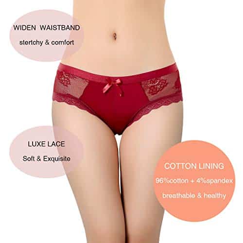 Levao Womens Bikini Panties Underwear Lace Hipster Seamless Sexy Hi Cuts Pack 6 0 0