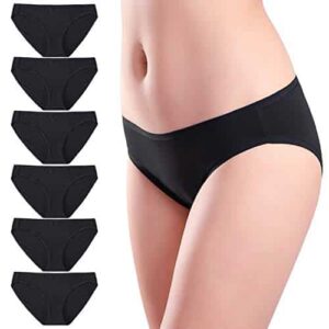 Wealurre Womens Cotton Stretch Bikini Panties Breathable Underwear 6 Pack 0
