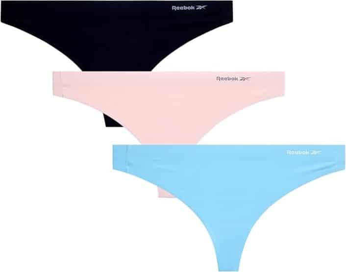 Reebok Women's Seamless Stretch Performance Nylon Thong Panties