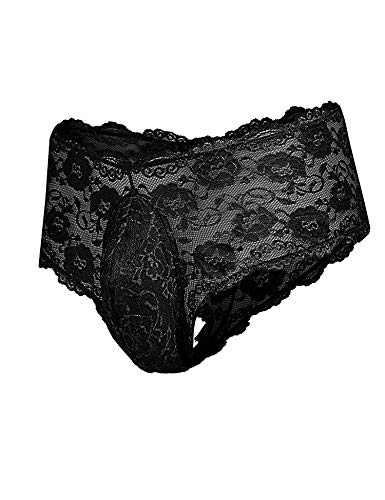 Adome men's sissy pouch panties sexy underwear lace boxer underwear