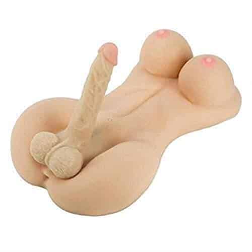 Lifelike 2 in 1 silicone sex dolls realistic shemale body torso love dolls gifts for men and women big penis anal dolls 0 2