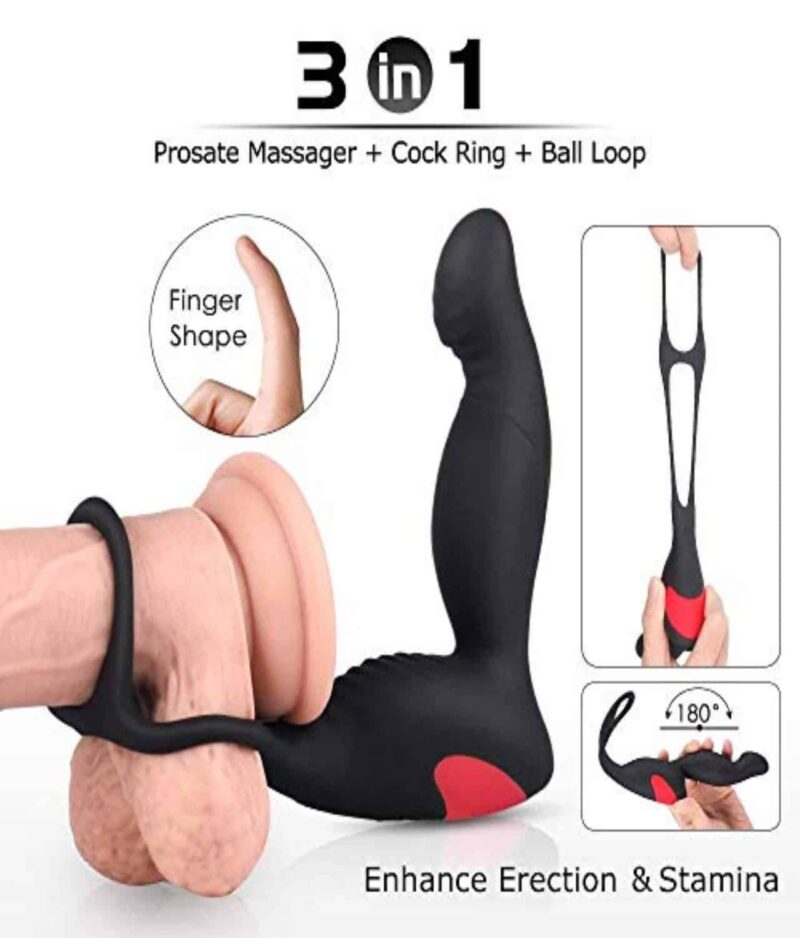 PHANXY Remote Controlled Vibrating Prostate Massager with cock ring and ball loop