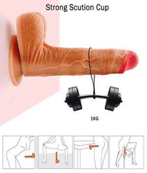 Thrusting dildo sex toy with strong suction cup