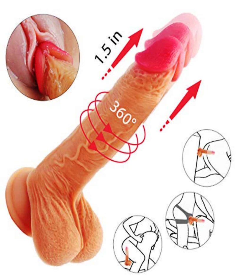 Affordable thrusting dildo with balls
