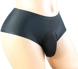 Black Smooth Hipster Sissy Pouch Panties