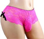 Pink lace sissy pouch panties