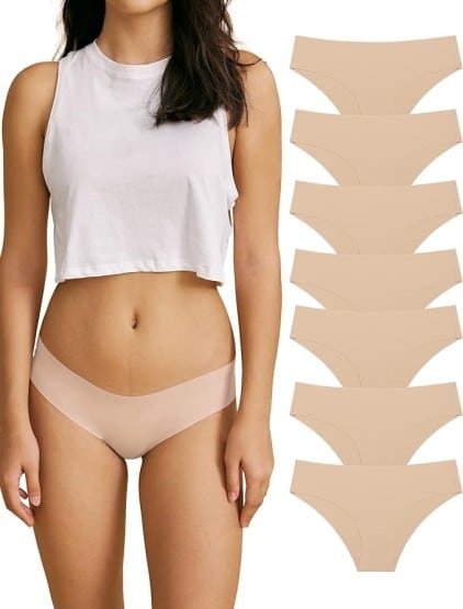 SHARICCA Women's Seamless Soft Stretch Cheeky Bikini Panties