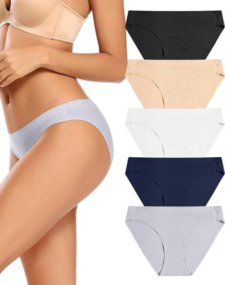 Voenxe Women's Seamless Bikini Brief Panties